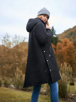 Seraphine Noir - Parka de maternité et de bébé 3 en 1 avec doublure en imitation peau de mouton Hot