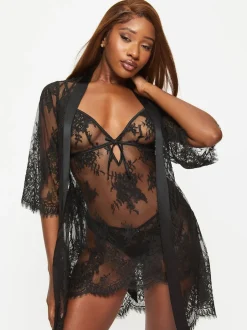 Ann Summers Noir - Peignoir Availing en dentelle Online