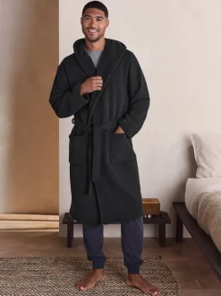 Next Noir - Peignoir texturé en velours côtelé Outlet