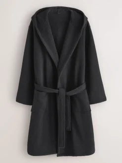 Next Noir - Peignoir texturé en velours côtelé Outlet