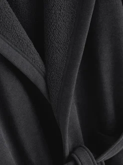 Next Noir - Peignoir texturé en velours côtelé Outlet