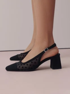 Next Noir à pois - Chaussures à talons carrés Forever Comfort® à bout carré Online