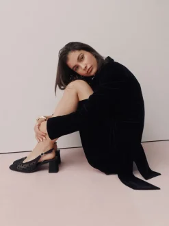 Next Noir à pois - Chaussures à talons carrés Forever Comfort® à bout carré Online