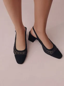 Next Noir à pois - Chaussures à talons carrés Forever Comfort® à bout carré Online