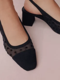 Next Noir à pois - Chaussures à talons carrés Forever Comfort® à bout carré Online