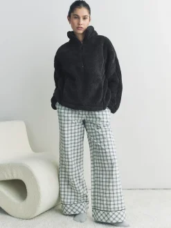 Next - Polaire en imitation peau de mouton à col zippé Noir Online