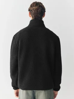 Next Noir - Polaire zippée en entonnoir en peau de mouton New