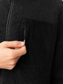 Next Noir - Polaire zippée en entonnoir en peau de mouton New