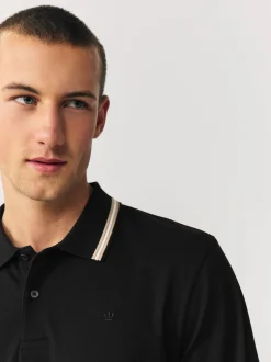 Next Noir - Polo à liserés Clearance