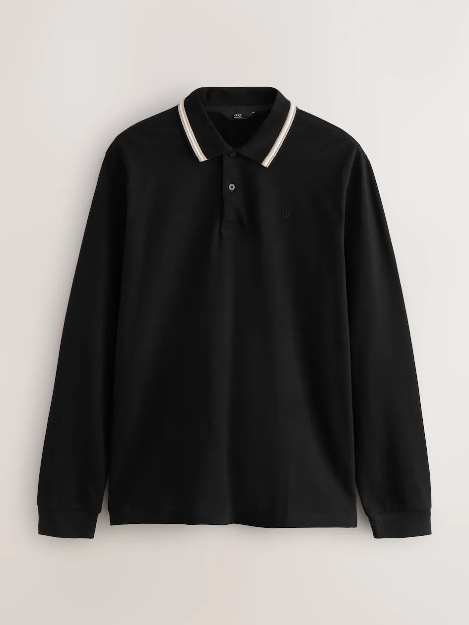 Next Noir - Polo à liserés Clearance