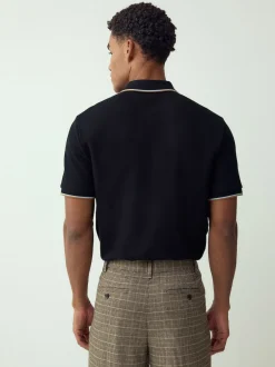 Next - Polo coupe classique à manches courtes et liserés Noir