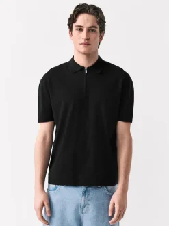 Next Noir - Polos N. Premium Décontracté en maille à manches courtes Milieu Online