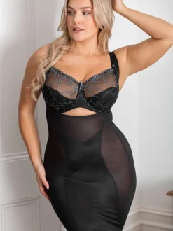 Pour Moi Noir - Lingerie Hourglass Shapewear Fermeté pour le contrôle du ventre Wear Your Own Bra Slip New