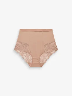 Next Noir / Praline Nude - Imprimé Gainant Culotte brésilienne dos lacé 2 Lot Online