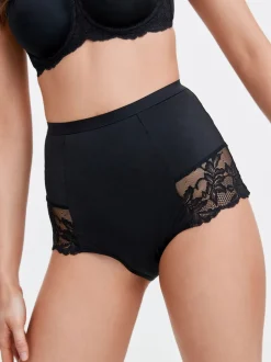 Next Noir / Praline Nude - Imprimé Gainant Culotte brésilienne dos lacé 2 Lot Online