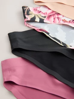Next Noir / Praline nude / Rose fleuri - Lot de 4 culottes menstruelles à débit moyen Invisible Sale
