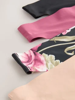 Next Noir / Praline nude / Rose fleuri - Lot de 4 culottes menstruelles Invisible Light Flow Best