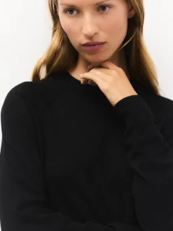 Next - Pull col rond riche en coton au toucher doux Noir Online