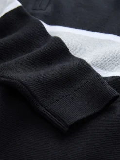 Next Noir - Pull colorblock en maille à col zippé (3-16ans) Clearance