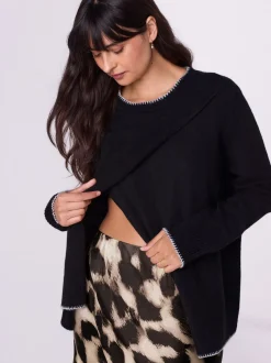 Next Noir - Pull d’allaitement en maille Grossesse Discount