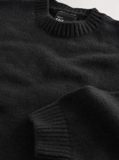 Next Noir - Pull EDIT en maille graphique à col rond Hot