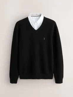 Next Noir - Pull Oxford texturé coupe classique Hot