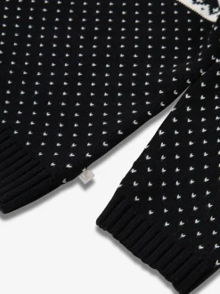 The Little Tailor Noir - Pull motif jacquard renne de Noël enfant Hot