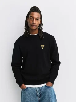 Next Noir - Pulls graphique à col rond 100% coton Guinness sous licence Clearance