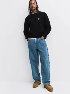 Next Noir - Pulls graphique à col rond 100% coton Guinness sous licence Clearance