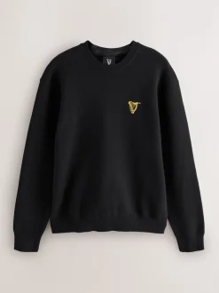 Next Noir - Pulls graphique à col rond 100% coton Guinness sous licence Clearance