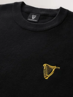 Next Noir - Pulls graphique à col rond 100% coton Guinness sous licence Clearance