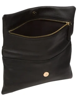 Pure Luxuries London - Pochette Amelia Nappa en cuir Noir New