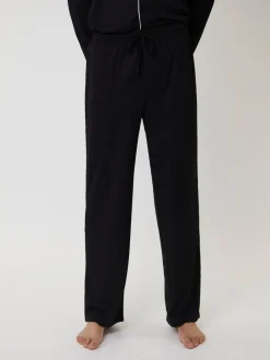 Loungeable Noir - Pyjama gaufré traditionnel Clearance