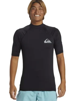 Quiksilver Noir - Rash gilet UPF50 à manches courtes