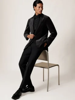 Reiss Noir - Apsara Blazer en velours à boutonnage simple habillé Discount