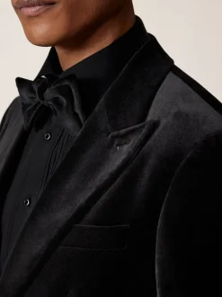 Reiss Noir - Apsara Blazer en velours à boutonnage simple habillé Discount