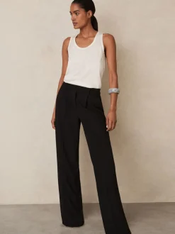 Reiss Noir - Pantalon en sergé Eden à taille élastiquée Ample