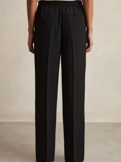 Reiss Noir - Pantalon en sergé Eden à taille élastiquée Ample