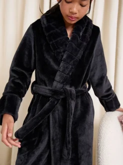 Lipsy Noir - Robe de chambre douce à col châle (5-16ans) Clearance