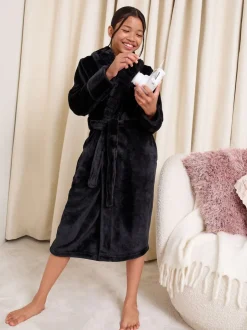 Lipsy Noir - Robe de chambre douce à col châle (5-16ans) Clearance