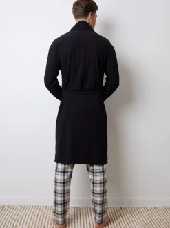 Threadbare Noir - Robe de chambre gaufrée en polaire Online