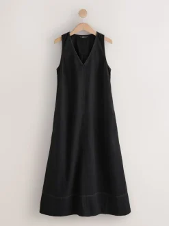 Next Noir - Robe longue Sans manche col en V Sale