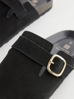 Next Noir - sabots en cuir avec semelle plantaire Hot