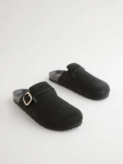 Next Noir - sabots en cuir avec semelle plantaire Sale