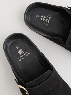 Next Noir - sabots en cuir avec semelle plantaire Sale