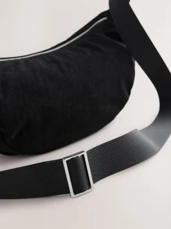 Next Noir - Sac à bandoulière effet velours côtelé