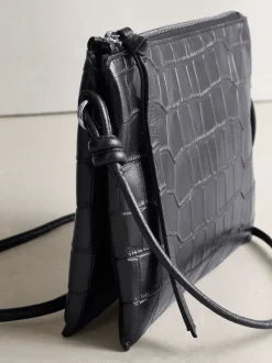 Next Noir - Sac à bandoulière en Cuir aspect croco Hot