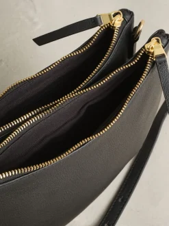 Next Noir - Sac à bandoulière en cuir avec scoop Online