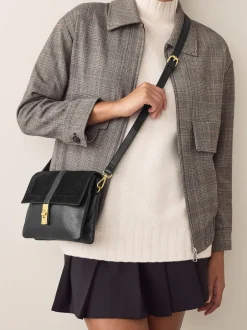 Next Noir - Sac à bandoulière en cuir effet croco Best