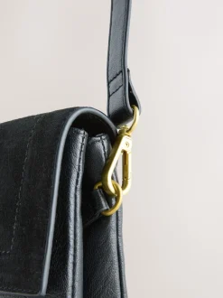 Next Noir - Sac à bandoulière en cuir effet croco Best